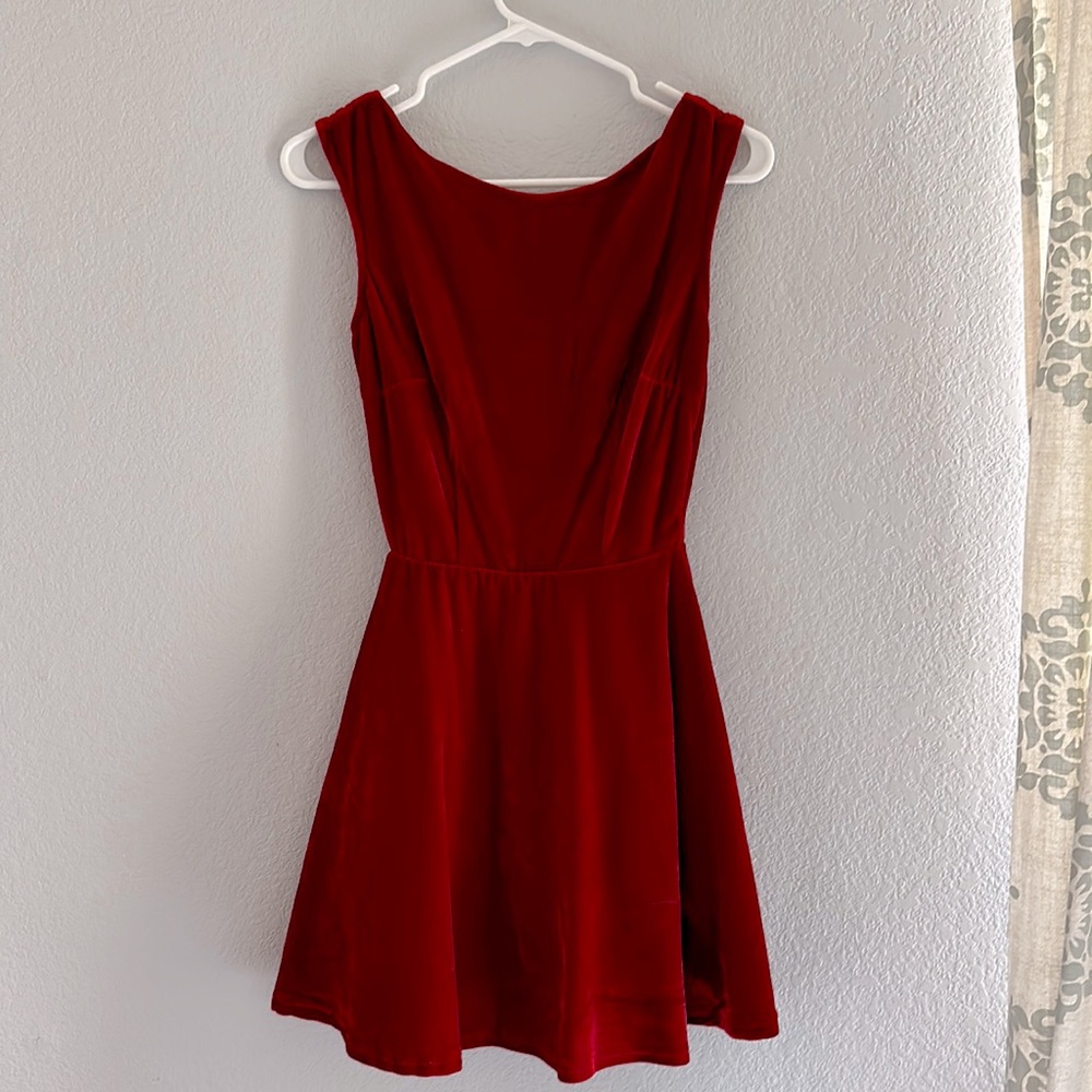 Red velvet dress
